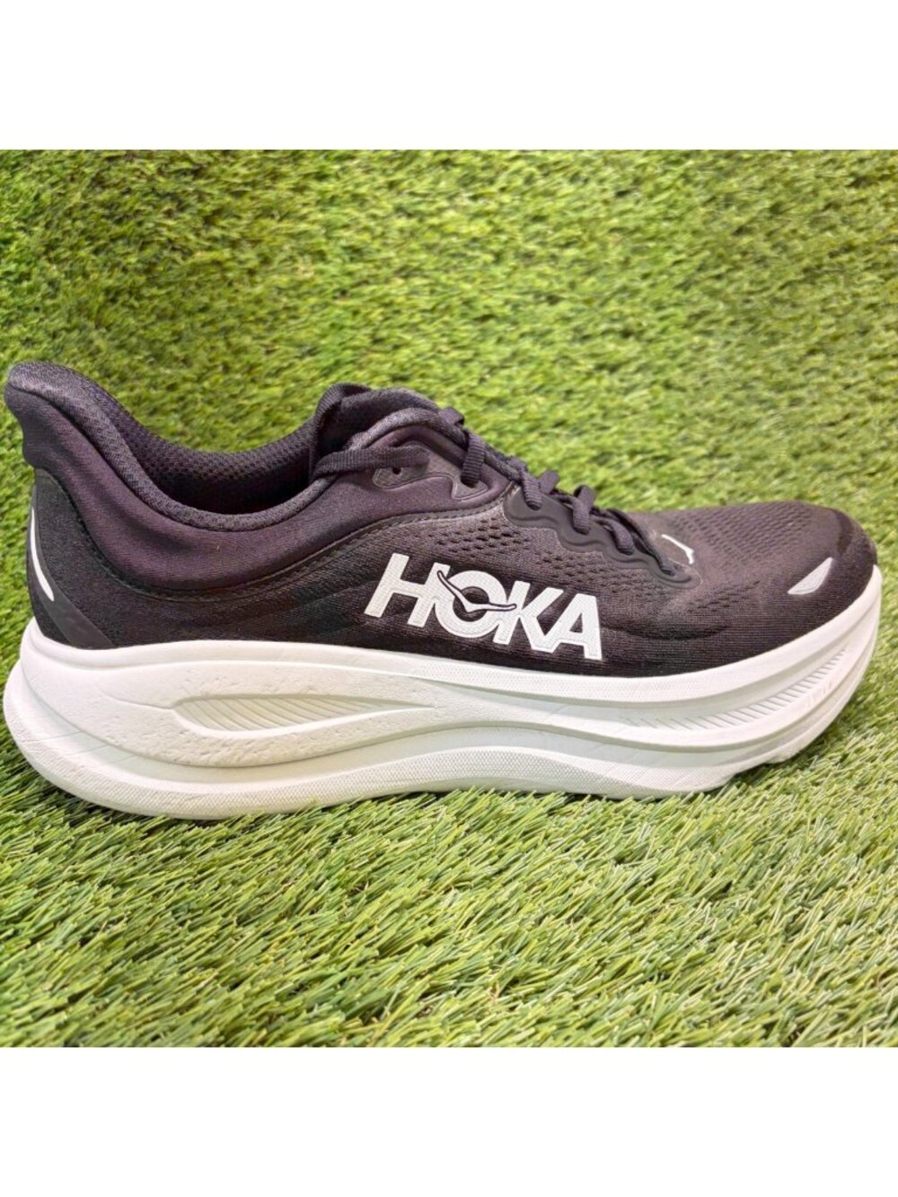 Hoka One One Bondi 9 Mens Size 11 Black White Athletic Running Shoes Sneakers
